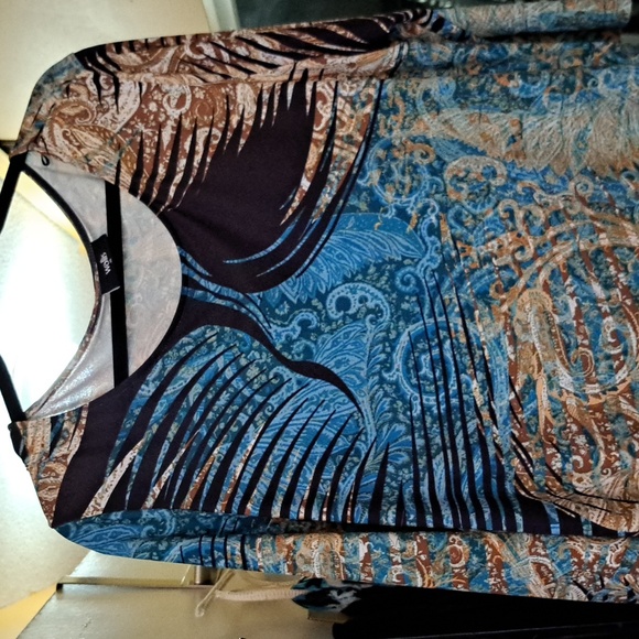 Wallis XL multicolored top 3/4 Sleeves European import from Roumania - Picture 2 of 4